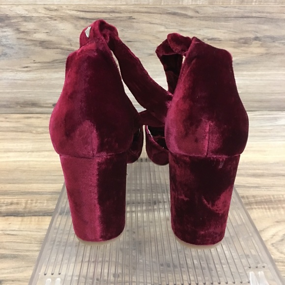 <SOLD>SAM EDELMAN Peep Toe Mule Heel Shoe Burgundy - Picture 3 of 5